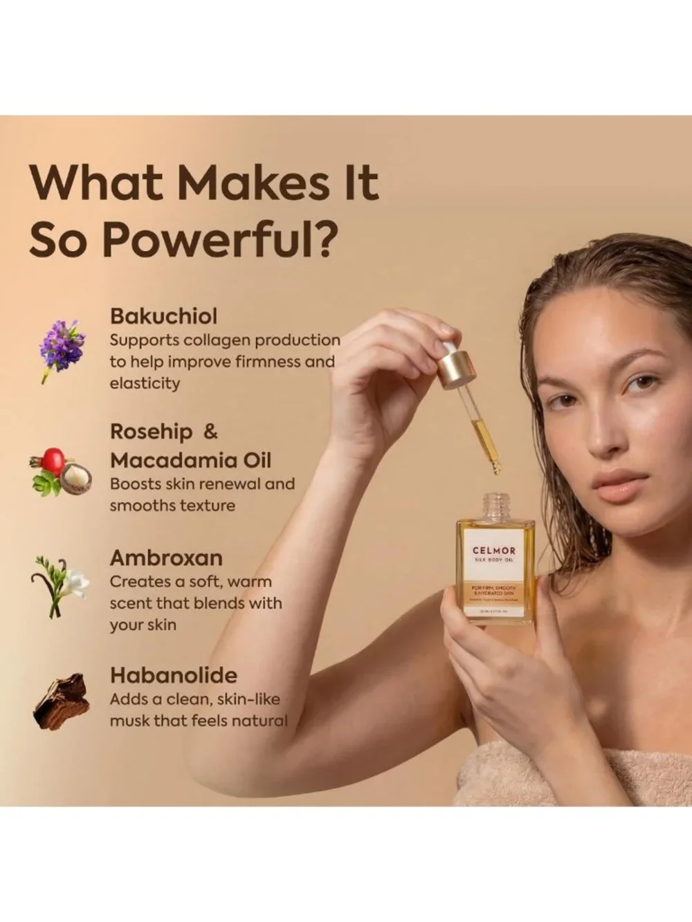 Silk Body Oil for Women | Anti-Aging, Firming, Moisturizing Skin Treatment